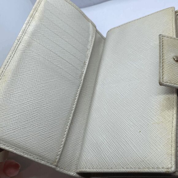 Authentic Prada Beige Saffiano Leather Wallet w/ Original Authenticity Card & Bo - Picture 14 of 16